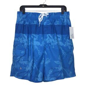 NWT Croft & Barrow Swimwear Men’s M Medium Blue Swim Trunks Board Shorts